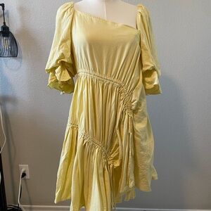 Moon River Asymmetrical Yellow Dress